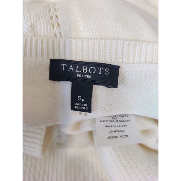 Talbot's Women's White Cream Sweater Lightweight Size S Petite - Picture 5 of 8